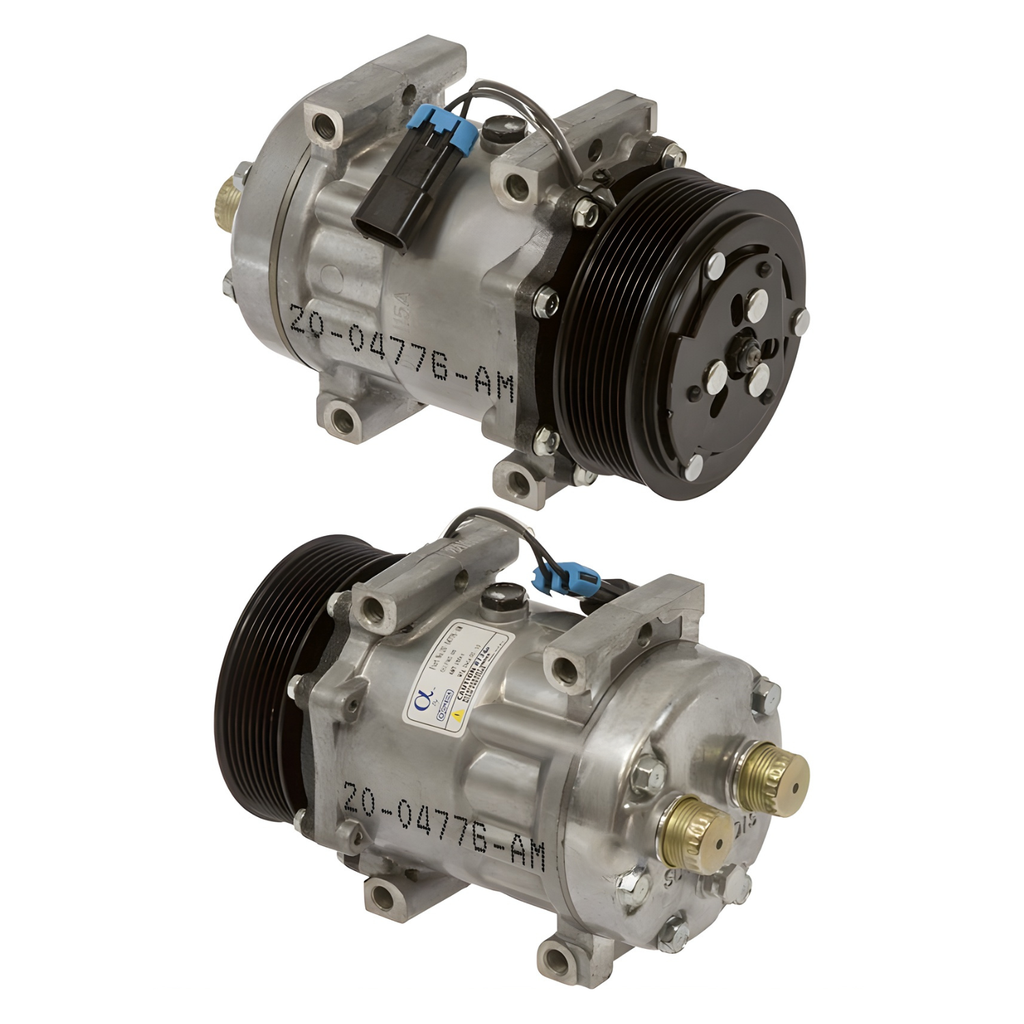 Compresor de A/C SD7H15 12V Polea 117mm 8 Ranuras (Western Star / Freightliner)