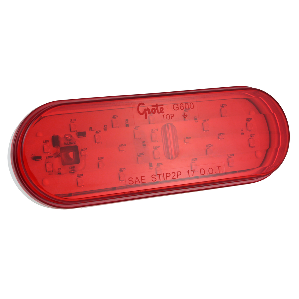 Plafon Ovalado Rojo Grote Rojo Led