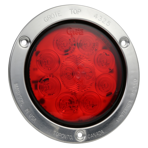 [53302] Plafon Redondo 4" Rojo Grote  C/Aro Ai