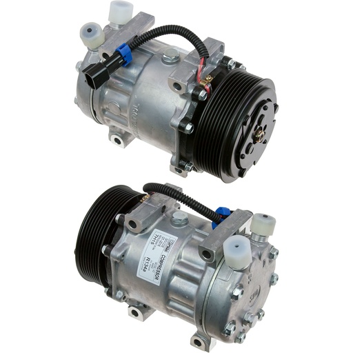 [20-04822-AM] Compresor de A/C SD7H15 12V Polea 119mm 8 Ranuras (Gamma)